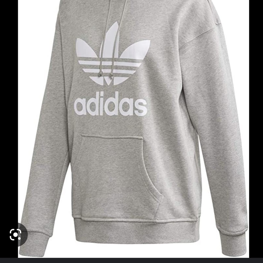 Adidas Originals Trefoil Hoodie thick grey crew neck